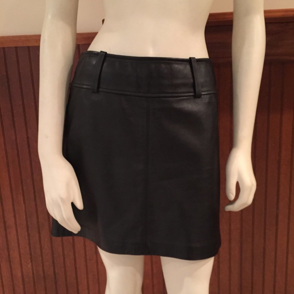 Bebe Black Leather Skirt - Size 4